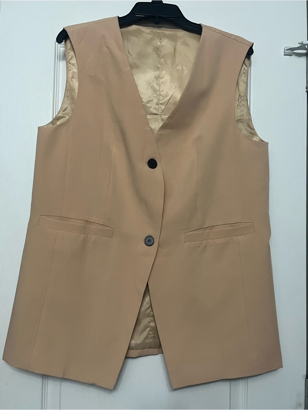Beautiful Sleeveless Tailored Vest in Beige